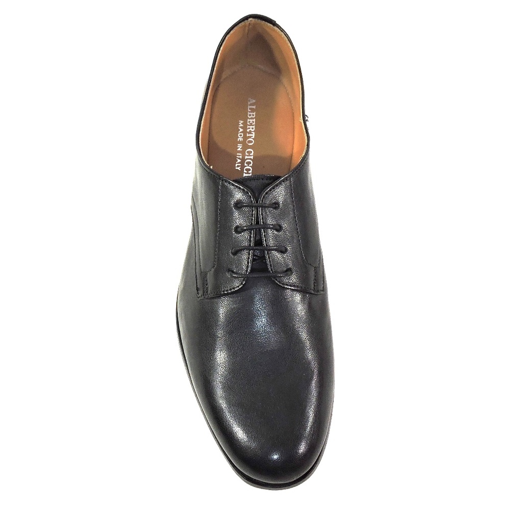 ALBERTO CICCIOLI 🇮🇹 MEN'S BLACK SOFT LEATHER COMFORT DERBY SHOES - Picture 6 of 7
